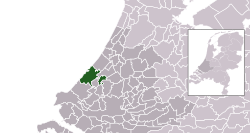 Местоположба на Хаг во општинска карта на Јужна Холандија