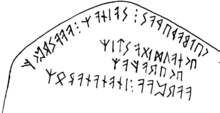 Nachzeichnung der Inschrift des Runensteins von Hogganvik, Norwegen, 400 n. Chr., 2009 entdeckt