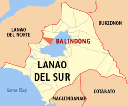 Mapa de Lanao del Sur con Balindong resaltado