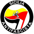イタリア シチリアのANTIFAのロゴ。中央はシチリアの紋章。