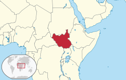 Location of Timog Sudan