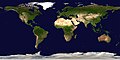 Satelita mapo de oceanoj kaj kontinentoj.