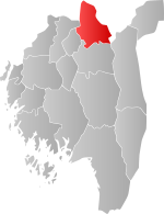 Mapa do condado de Vestfold com Trøgstad em destaque.