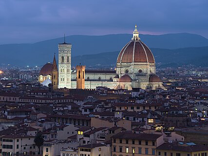 Florence Cathedral seen from Piazzale Michelangelo at night