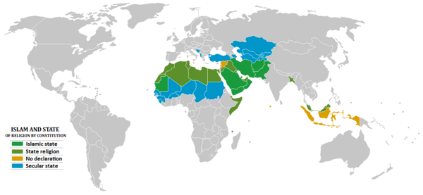 Aksariyat qismi musulmon boʻlgan mamlakatlarda din-davlat munosabatlari