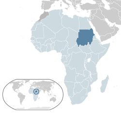 Location of ਸੁਡਾਨ (ਗੁੜ੍ਹਾ ਨੀਲਾ) – in ਅਫ਼ਰੀਕਾ (ਹਲਕਾ ਨੀਲਾ & ਗੂੜ੍ਹਾ ਸਲੇਟੀ) – in ਅਫ਼ਰੀਕੀ ਸੰਘ (ਹਲਕਾ ਨੀਲਾ)