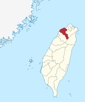 Karte von Taiwan, Position von Taoyuan hervorgehoben