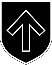 Tiwaz-Rune auf dem Truppenkennzeichen der 32. SS-Freiwilligen-Grenadier-Division „30. Januar“ - 1945