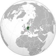 Ένας χάρτης που δείχνει τη θέση της Γερμανίας