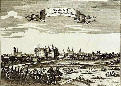 Вид на Гродно в 1729 году