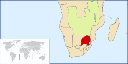 Transvaal Kolonisi'nin konumu
