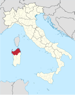 薩薩里省在意大利的位置