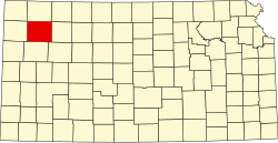 map of Kansas highlighting Thomas County