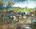 Krajina s vesnicí, 1939, olej na plátně