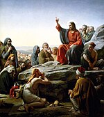 یسوع مسیح پہاڑی پر خطبہ دیتے ہوئے