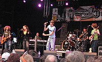 A concert given by the Dutch band Leaf in The Hague during Koninginnenacht in 2008
