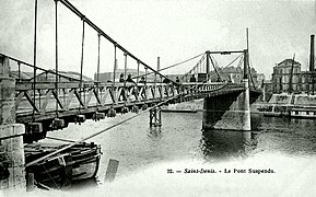 Le premier Pont de l'île Saint-Denis ayant relié l'Île à Saint-Denis de 1844 à 1905