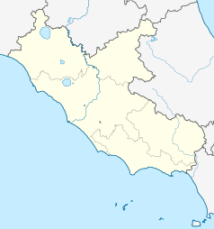 Mapa konturowa Lacjum, w centrum znajduje się punkt z opisem „Bazylika Santa Maria in Cosmedin”