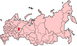 Komi-Permjakiens läge i Ryssland.