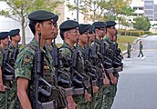 Pasukan Angkatan Darat Singapura berbaris