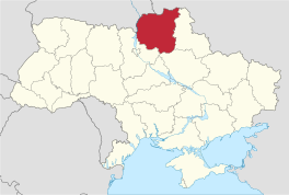 Die ligging van Tsjernihif-oblast in Oekraïne