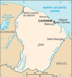 Мапа Францускае Гвіяны