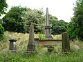 Simpson ailesi mezarı (uzun dikilitaşla işaretlenmiştir), Warriston Mezarlığı, Edinburgh