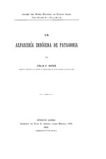 La alfarería indígena de Patagonia (1904), por Félix Faustino Outes    