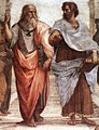 Platon și Aristotel, într-o pictură de Rafael.