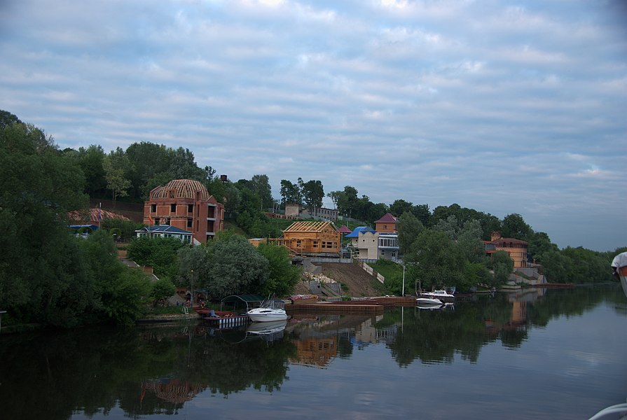 Панорама на посёлок Мячково с реки