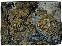 Картоньєр маньєрист. Гобелен «Поліфем кидає скелю в аргонавтів», XVII ст. Олеський замок