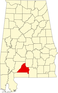 map of Alabama highlighting Conecuh County