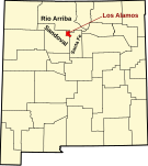 Localização do Condado de Los Alamos