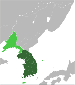 شیلای یکپارچه به رنگ سبز تیره و قلمرو‌های تحت امر شیلا: پادشاهی تامنا و گوگوریوی کوچک به رنگ سبز روشن