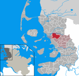 Läget för kommunen Langenhorn, Nordfriesland i Kreis Nordfriesland
