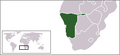 A locator map for Namibia before 1994
