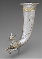 Rhyton terminating in the forepart of a wild cat, 1st century BC, Metropolitan Museum of Art