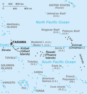 Localización do Arrecife Kingman