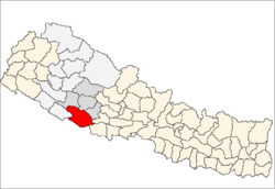 map of Dang, Nepal