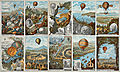A set of trading cards on the early history of ballooning