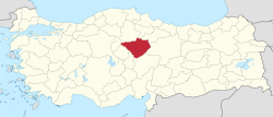 Yozgat'ın Türkiye'deki yeri
