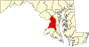 佐治王子縣在馬里蘭州的位置