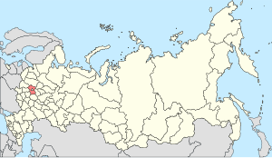 Московська область на карті суб'єктів Російської Федерації