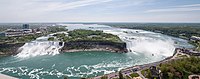 Niagaraske wodopady při hranicy mjez Zjednoćenymi statami a Kanadu