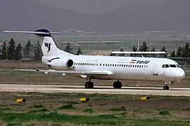 هواپیمای فوکر ۱۰۰، ایران ایر در فرودگاه خرم‌آباد
