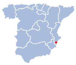 شهر الچه بر نقشه اسپانیا