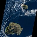 Satellietbeeld van die Prins Eduard-eilande