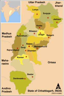 Political Map of Chhattisgarh