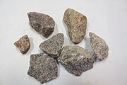 Biotitbärande granitprov (små svarta mineral).