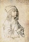 Self-portrait silverpoint drawing by the thirteen-year-old Dürer, 1484